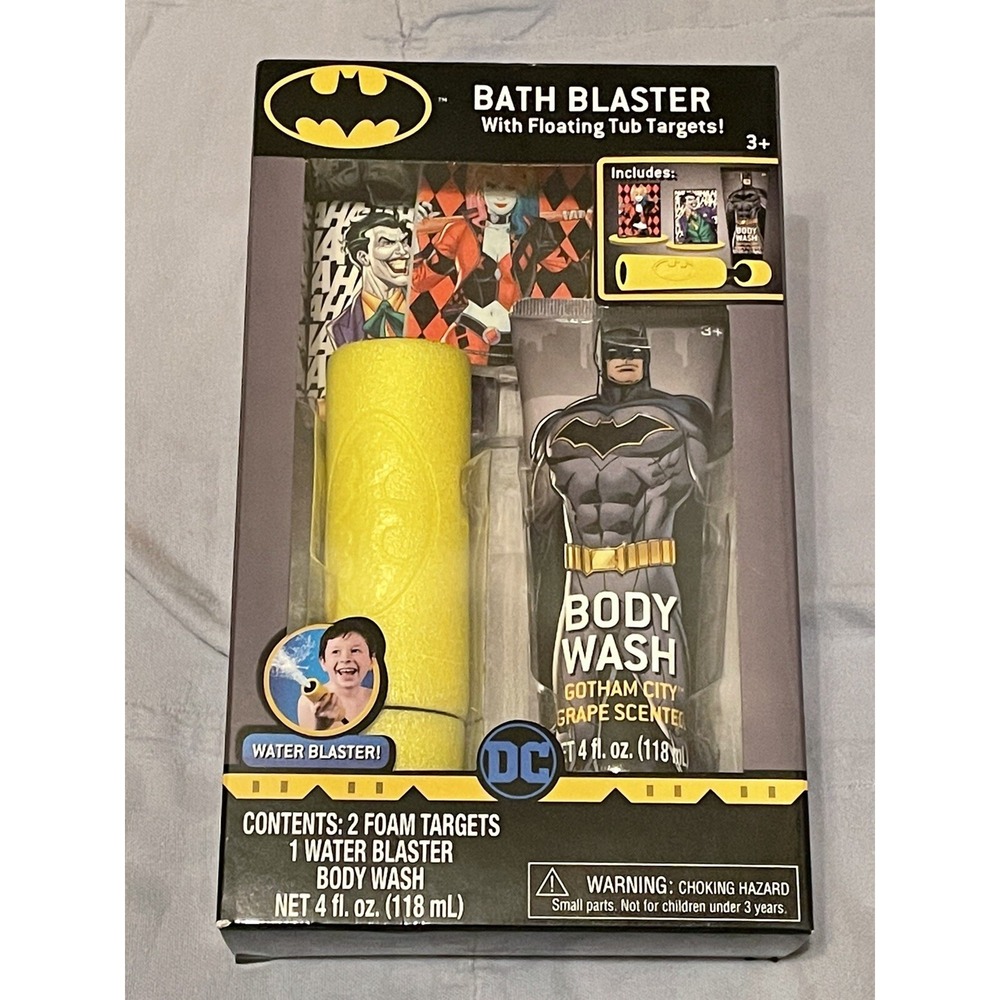 NEW Batman Bath Blaster w/Floating Tub Targets Body‎ Wash 5 Piece Set